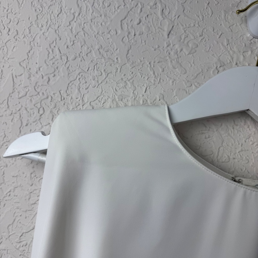 *Amanda Uprichard Womens White Ruched Aisling Sleeveless Midi Dress Size S - Picture 6 of 11